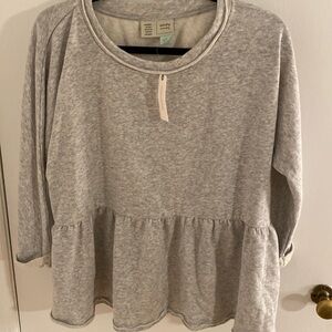 Anthropologie peplum sweatshirt top
